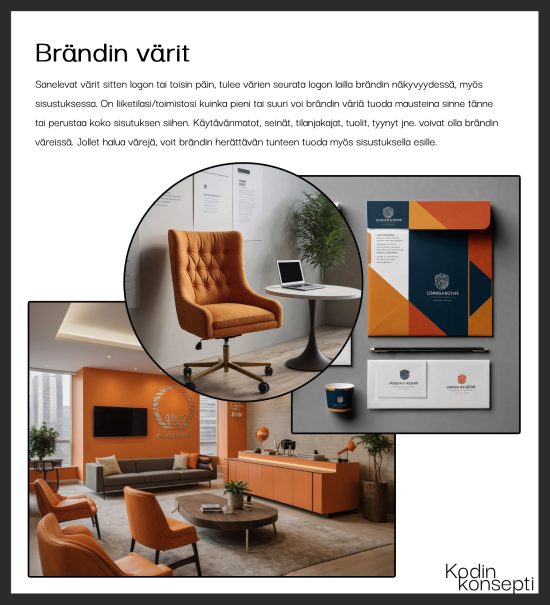 Brändi osana liiketilaa - oppaan brändin värit - sivu